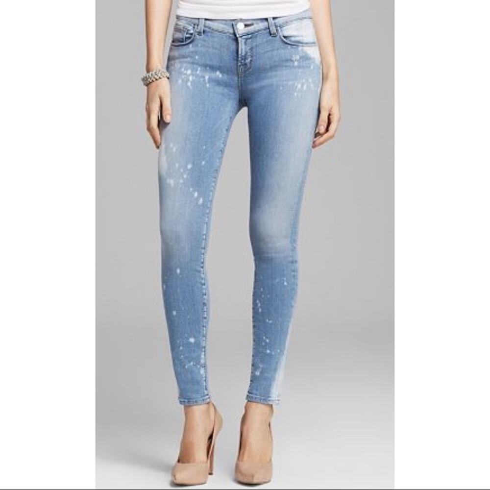J Brand Denim Jeans 620 Mid Rise Zephyr Bleached Super Skinny Women's Size 28